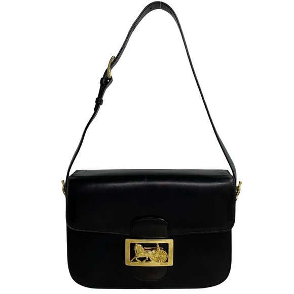 CELINE Black Leather Shoulder Bag - Picture 1 of 9